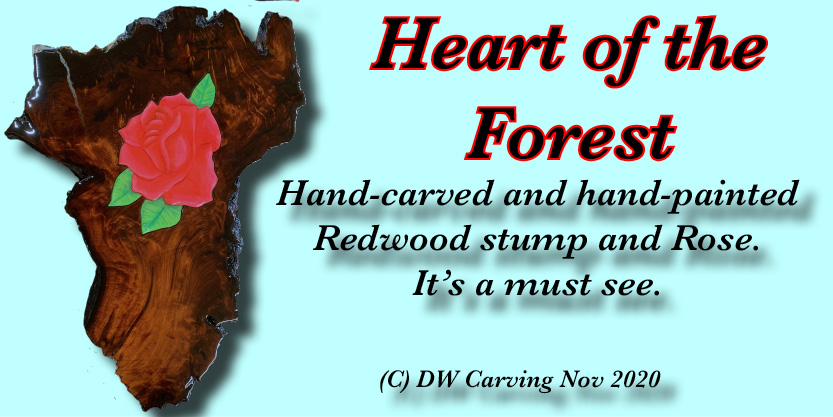 Heart of the Forest Carving, climate change art, maple tree art